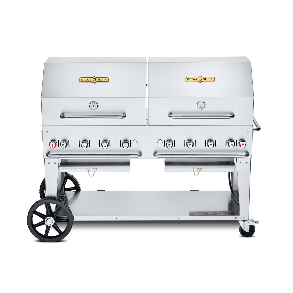 Crown Verity 60" Mobile Grill Dome Package, with (2) Roll Domes, (2) Adjustable Bun Racks