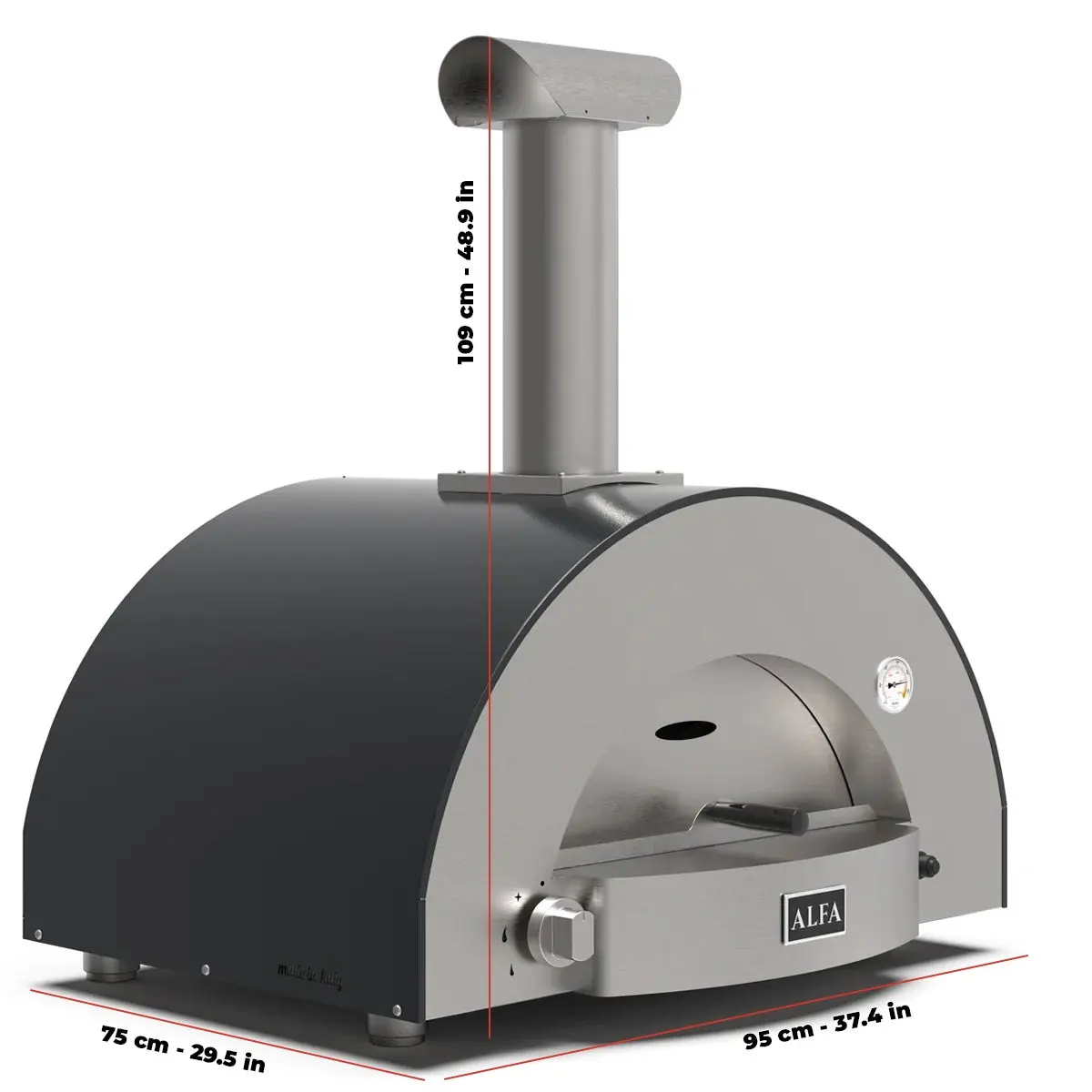 Alfa Ardesia Grey Classico 2 Pizze Oven - Image 2